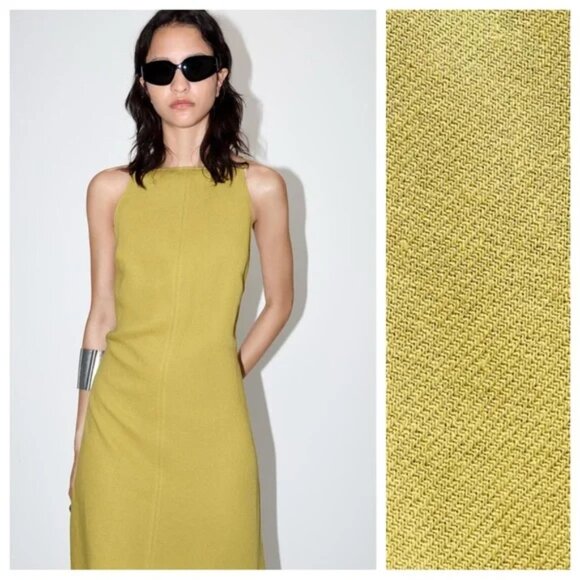 ZARA Linen Blend Dress ZW COLLECTION - NWT - Picture 2 of 13